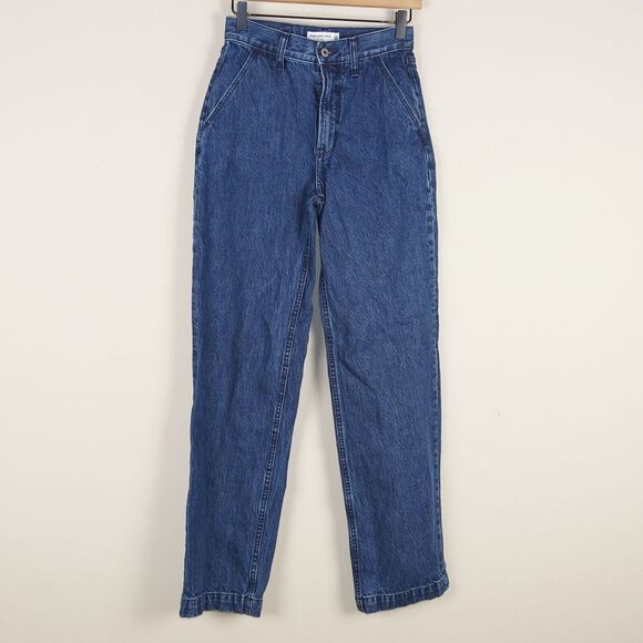 Abercrombie & Fitch The Loose High Rise Blue Jeans Womens Sz 24 - Picture 1 of 10
